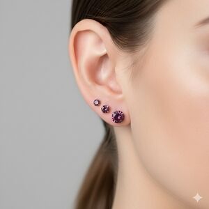 Elegant Purple Stud Earrings